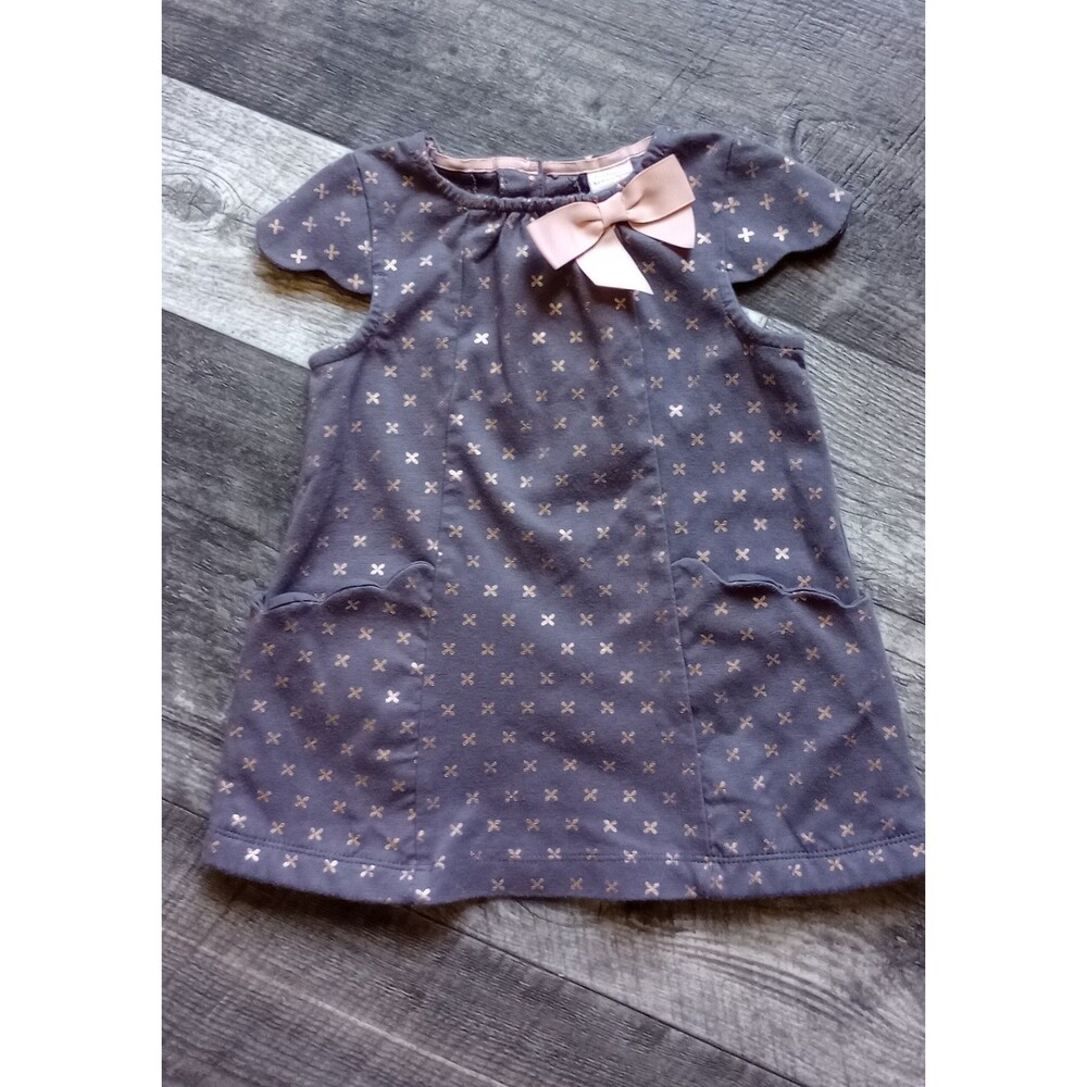 Cathrine Malandrino Mine Girls 2T Gray Gold & Pink Dress